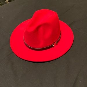 Mens red fedora